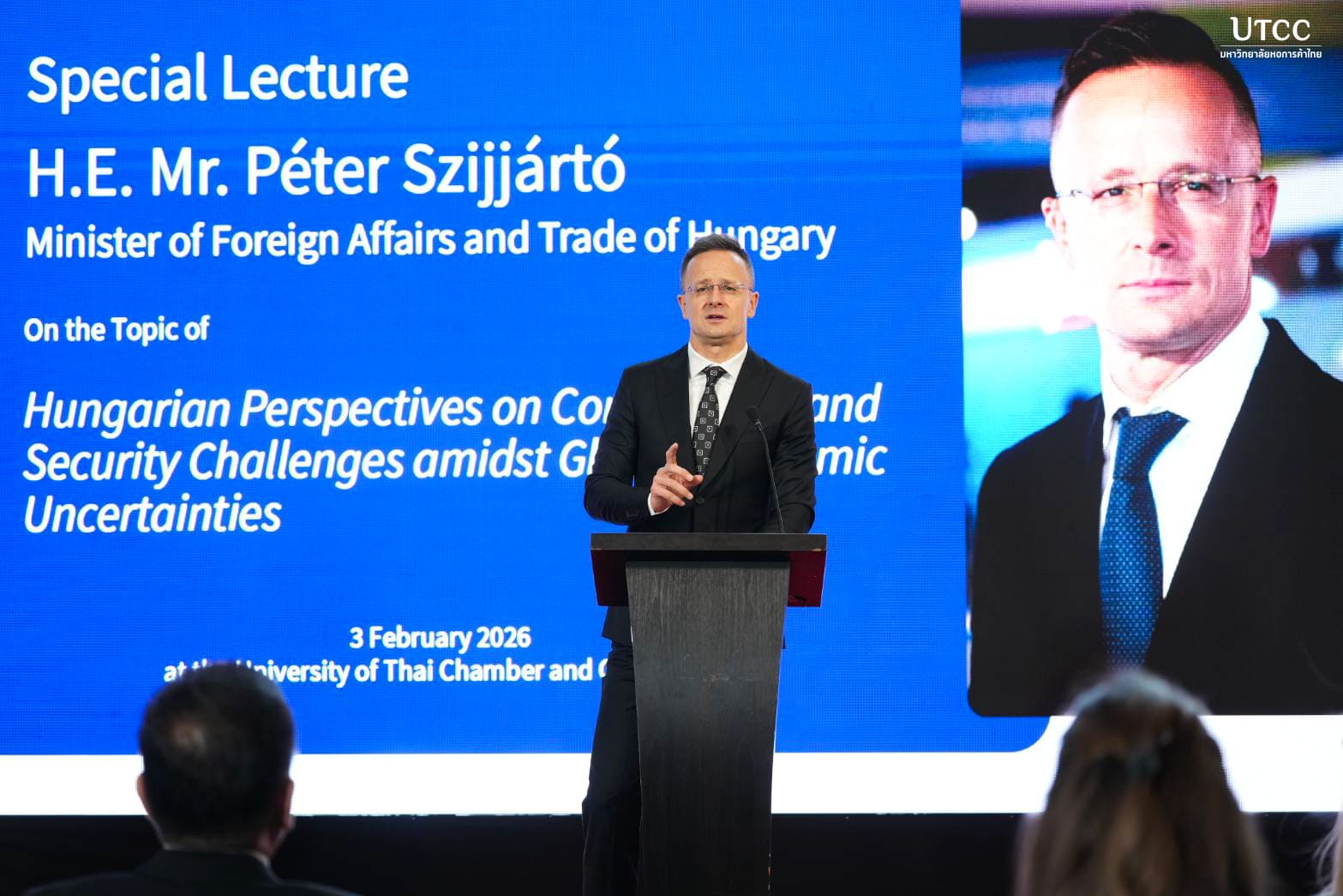 University of the Thai Chamber of Commerce Welcomes Hungarian Minister of Foreign Affairs and Trade to Strengthen Trade and Education Cooperation amid Global Economic Uncertainties